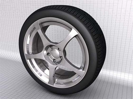 Cinema 4D Wheels 3D Model