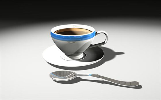 Coffe Mug & Spoon 3D Model