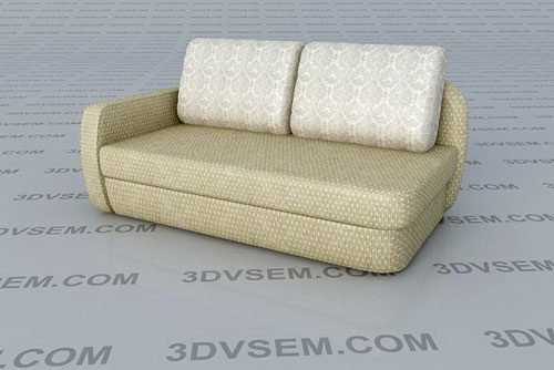 3D Double Sofa Model