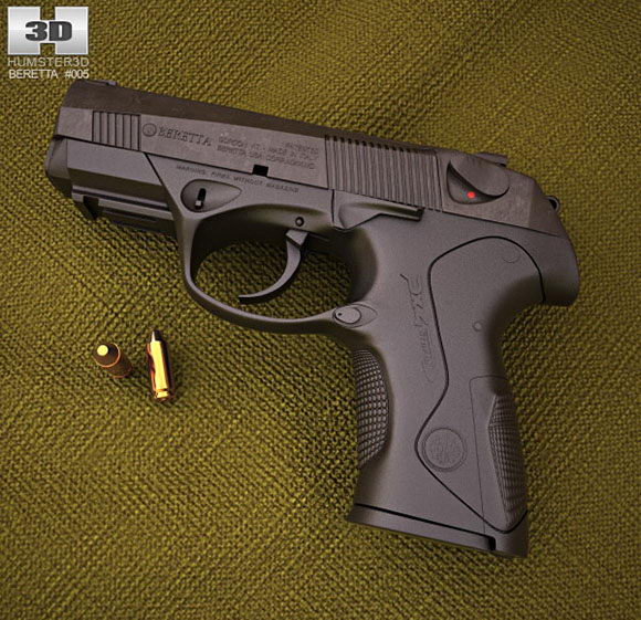 Realistic Beretta Px4 Gun 3D Model