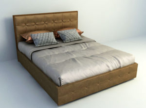 Brown Bed Free 3D Model Download