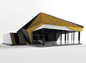 Car showroom Building Free 3D Model