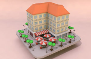 Cartoon Building Free 3D Model