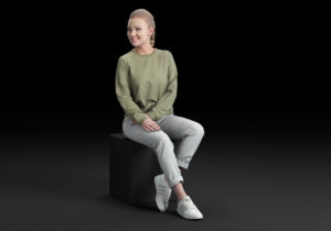 Casual woman sitting and talking 3D Model