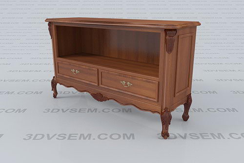 Classic Wooden Cabinet 3D Model