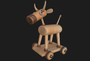 Cow on Wheels Toy 3D Model