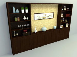 Dark Wood 3D Wall Cabinet