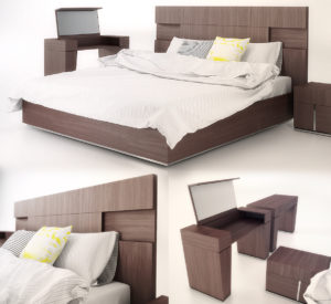 Elegant Double Bed Collection 3D Model