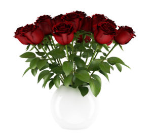 Free 3D Red Roses With White Vase Model