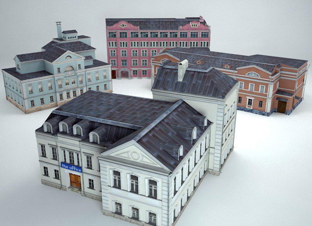 Free 3D Town Buildings Pack