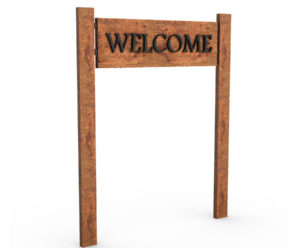 Free 3D Wooden Welcome Sign Model