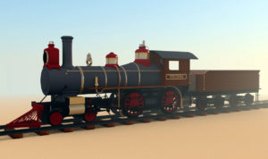 Free 3d Old Train Locomotive