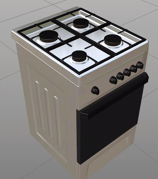 Gas Cooker 3D Model