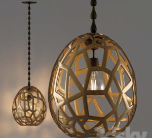 Gold Pendant Lamp 3D Model