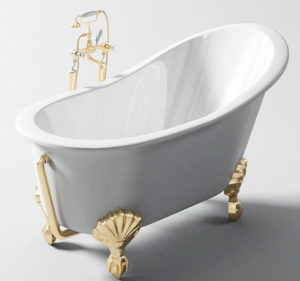 Golden Bathtub 3D Model