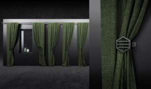 Green Fabric Curtain 3D Model