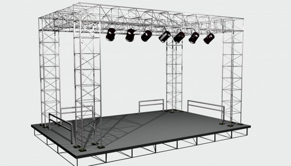 Low poly Stage 3D Model