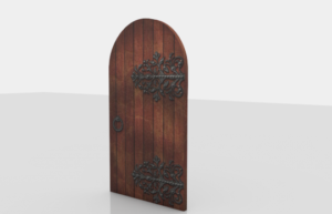 Medieval Wood Door 3D Model