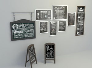 Menu Chalkboard 3D Model