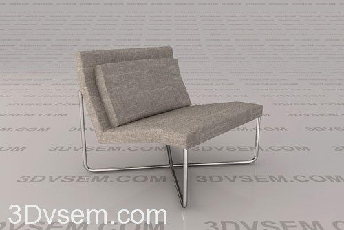 Metal Frame Armchair 3D Model