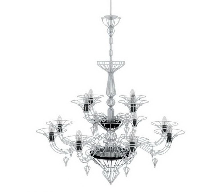 Metallic Design Chandelier 3D Model