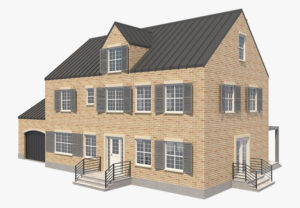 Modern Brick House 3D Model