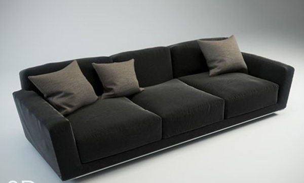 Modern Leather Sofa 3D Model