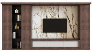 Modern Wood and Marble Tv Panel 3D Model