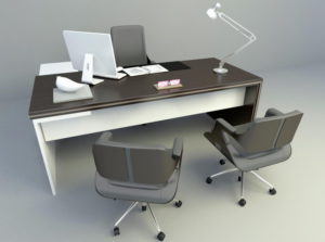 Office Desk and Chairs 3D Model