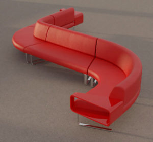 Office Visitor Sofa 3D Model