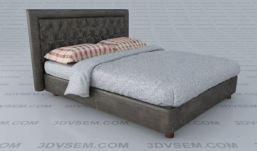 Pochette Modern Double Bed 3D Model