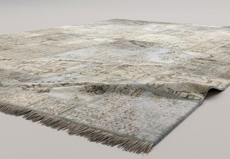 Realistic Vintage Carpet 3D Model Vray