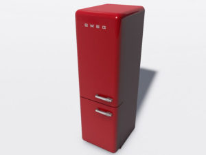 Red Refrigerator Freezer 3D Model