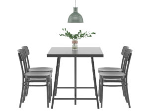 Simple Wooden Dining Set 3D Model