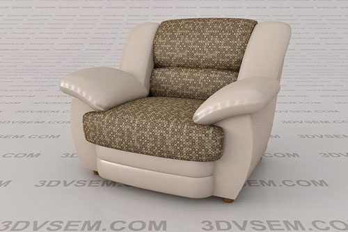 Soft Leather Armchair 3D Model