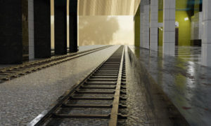 Subway Station Interior Scene 3D Model