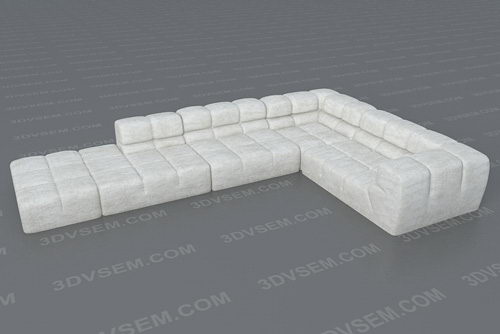 Tufty Corner Sofa 3D Model