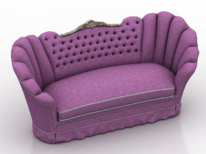 Vintage Double Sofa 3D Model