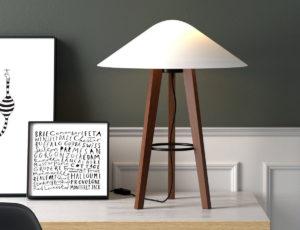 Wood Leg Table Lamp 3D Model