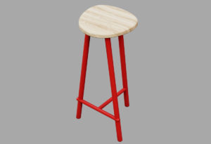 Wood Top Stool 3D Model