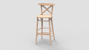 Wooden Bar Stool Free 3D Model