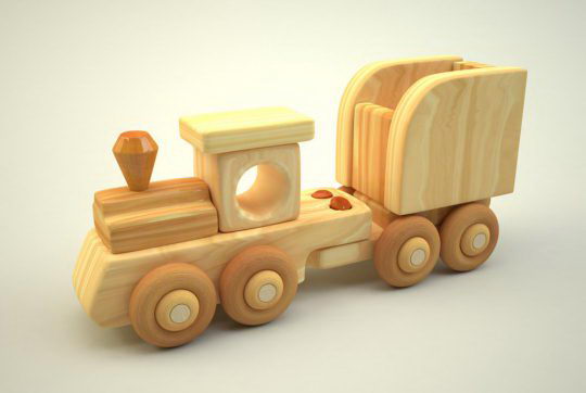 Wooden Train 3D Model