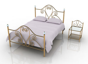 Wrought Iron Double Bed 3D Model