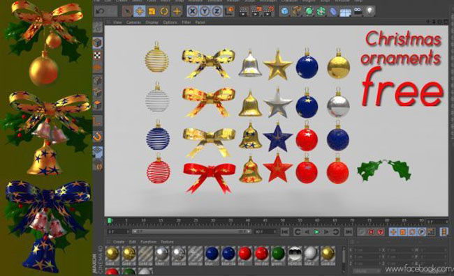 Christmas Ornaments Pack 3D Model